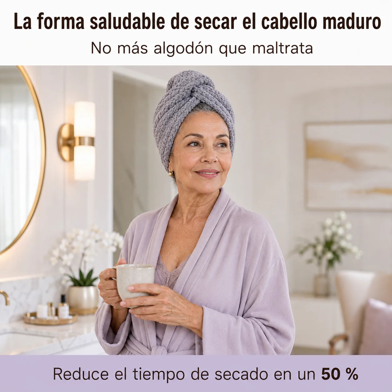 Toalla de Microfibra para Cabello | Ultra absorbente, seca el cabello 2× más rápido