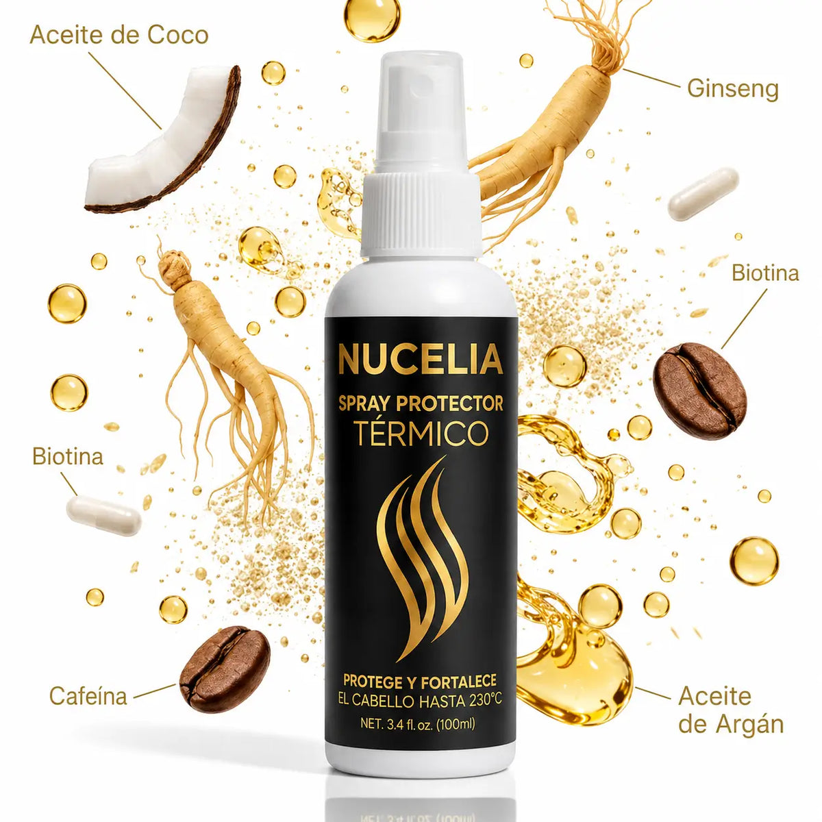 Spray Protector de Calor – Cabello Blanco