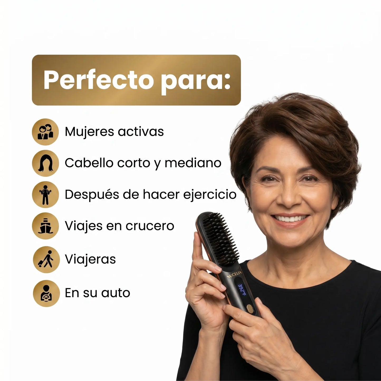 El PRIMER cepillo alisador inteligente para cabello corto