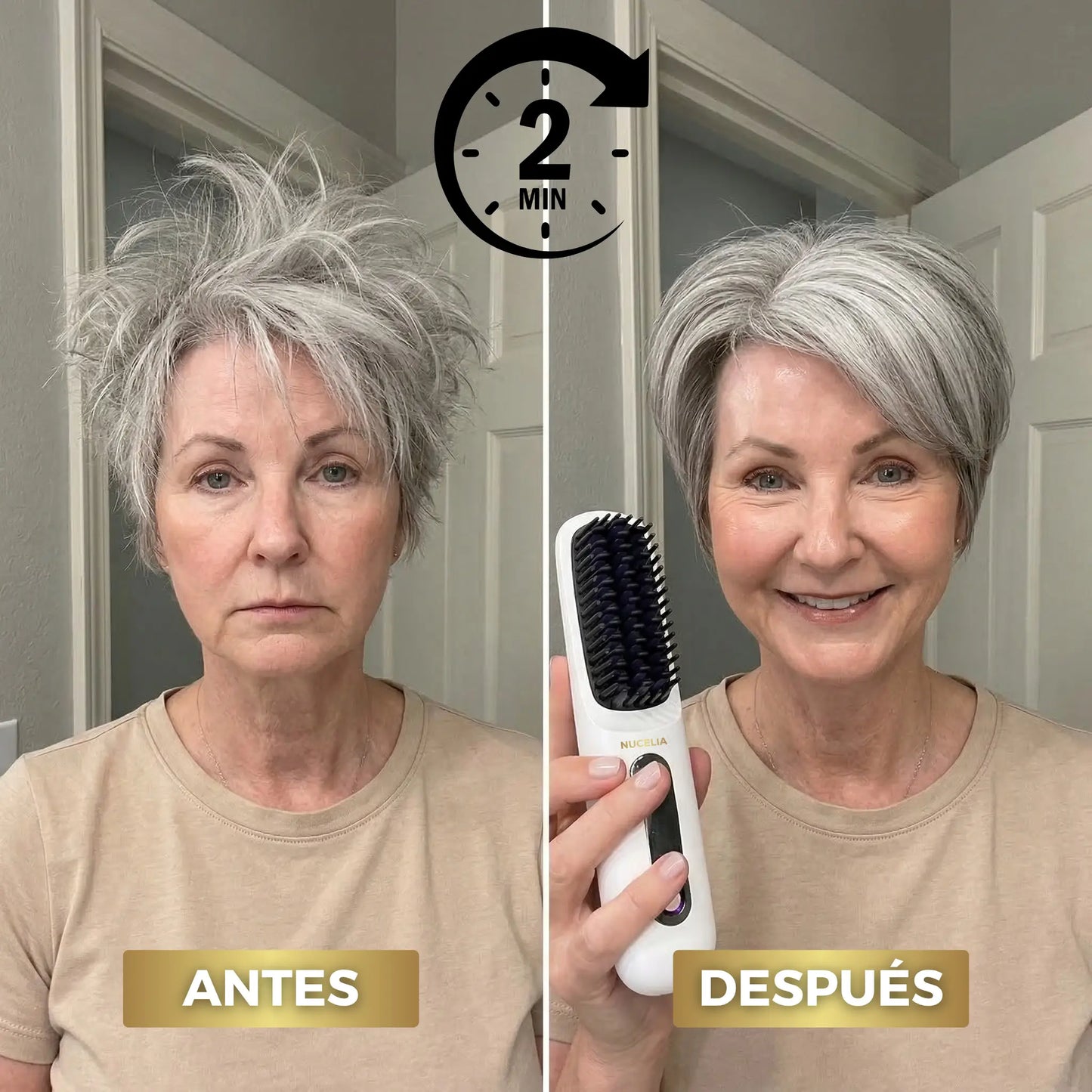 El PRIMER cepillo alisador inteligente para cabello corto