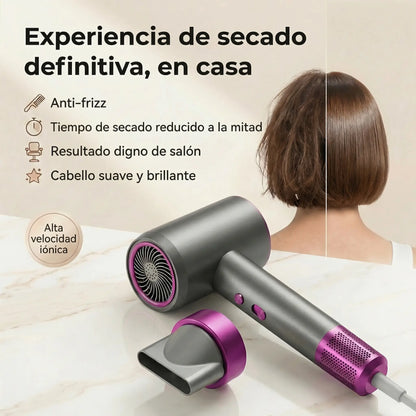 Secador iónico de alta velocidad | Secado rápido, anti-frizz y brillo