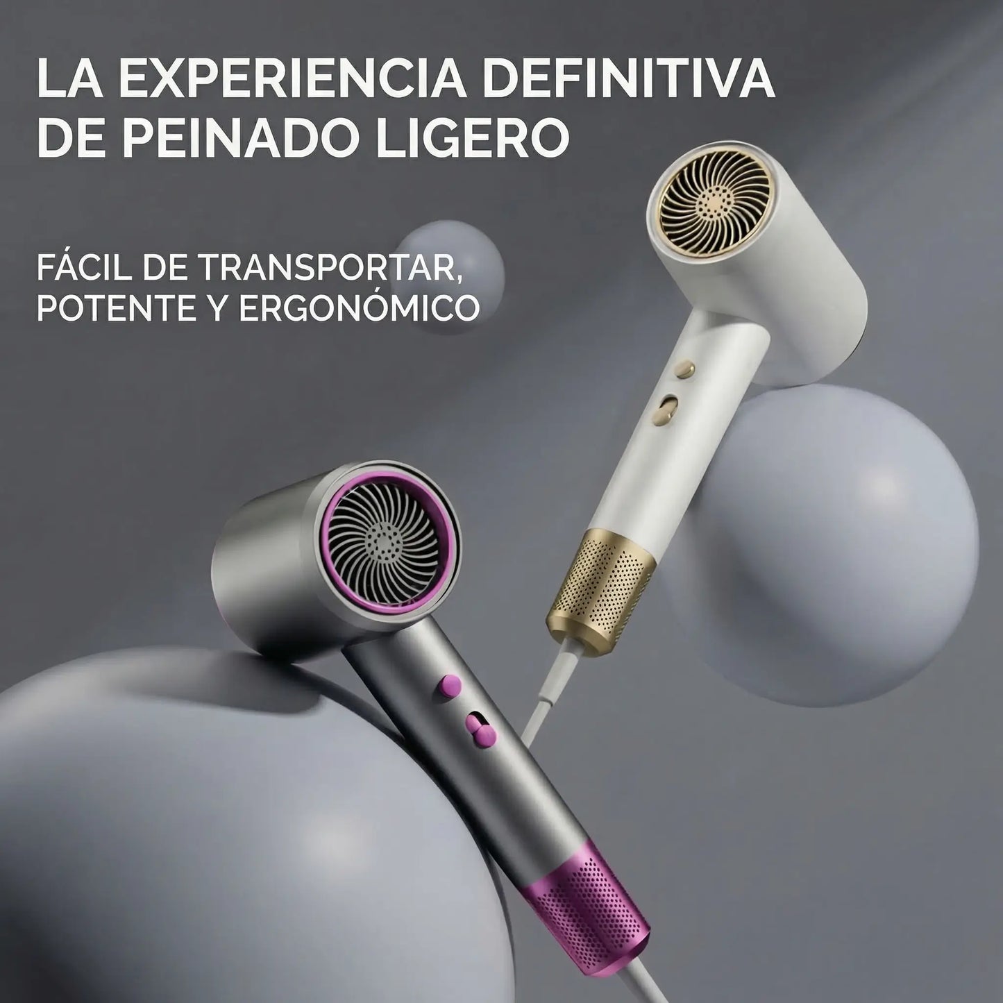 Secador iónico de alta velocidad | Secado rápido, anti-frizz y brillo