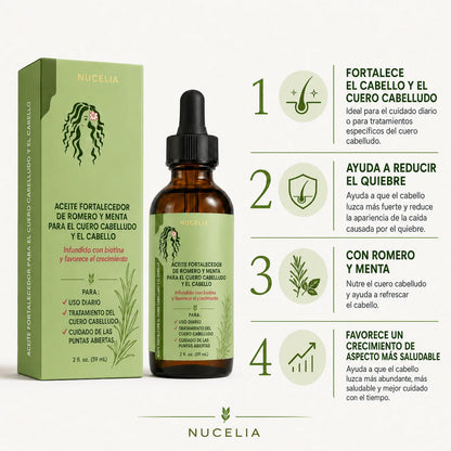 Aceite Capilar Fortalecedor de Romero | Repara, fortalece, activa el crecimiento y da brillo
