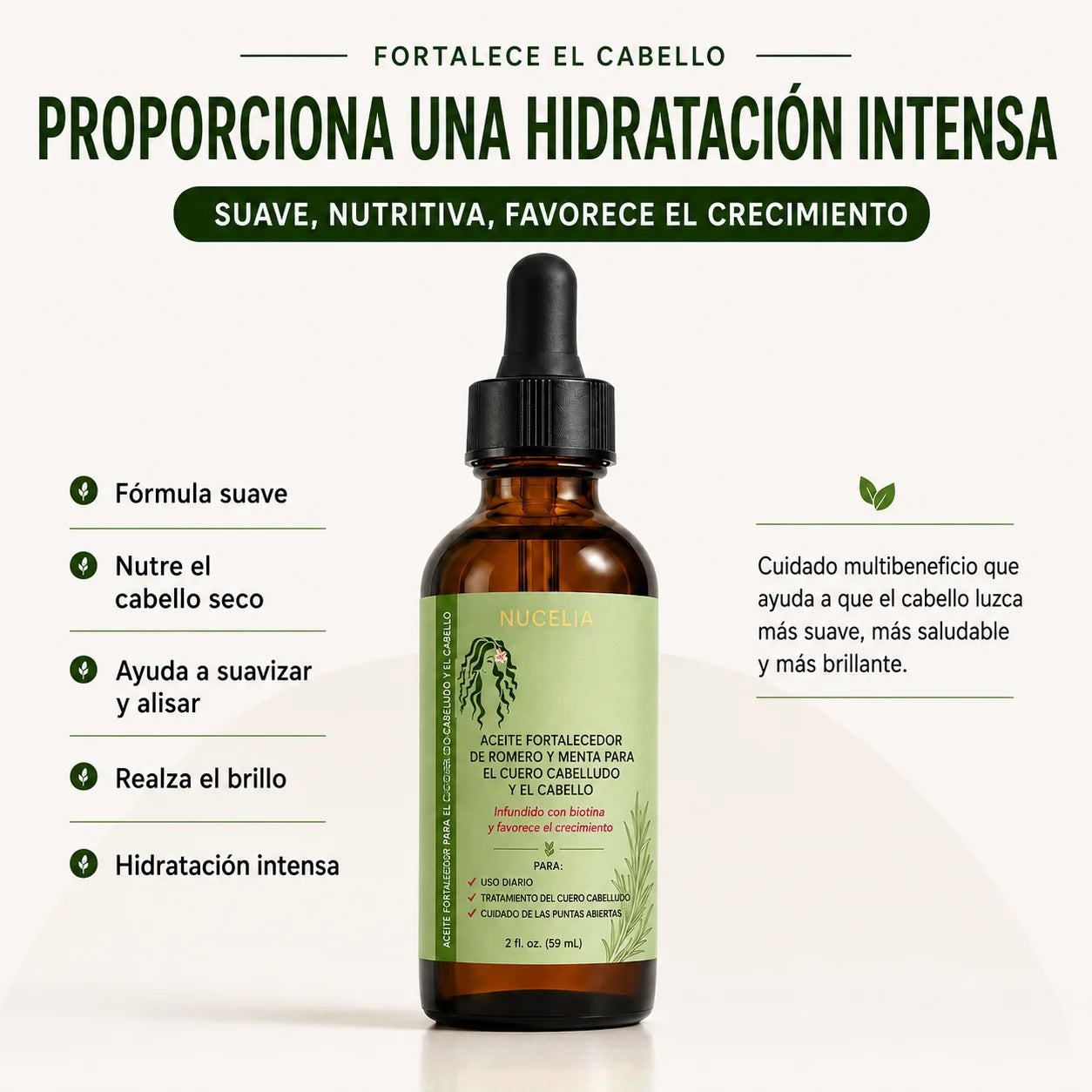 Aceite Capilar Fortalecedor de Romero | Repara, fortalece, activa el crecimiento y da brillo