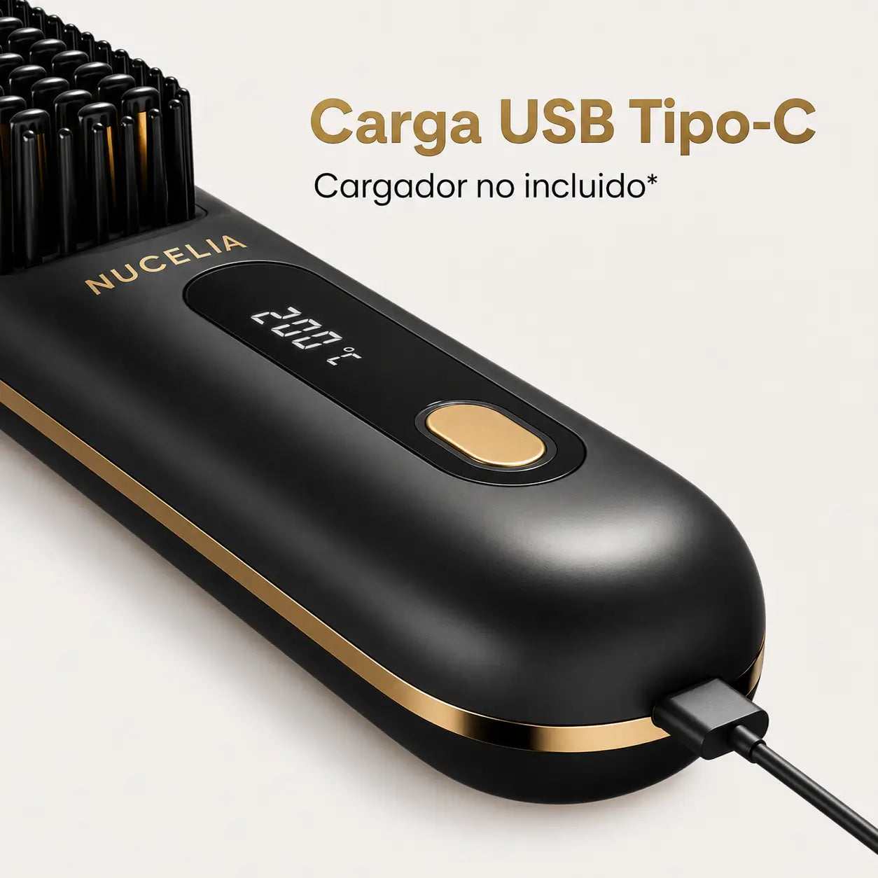 PureBrush MAX — Cepillo alisador inalámbrico Nucelia + Bolsa de viaje de regalo