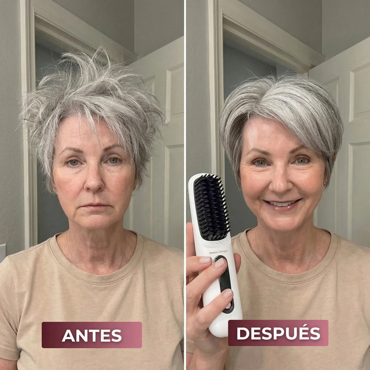 el 1er Cepillo Alisador para Cabello Corto