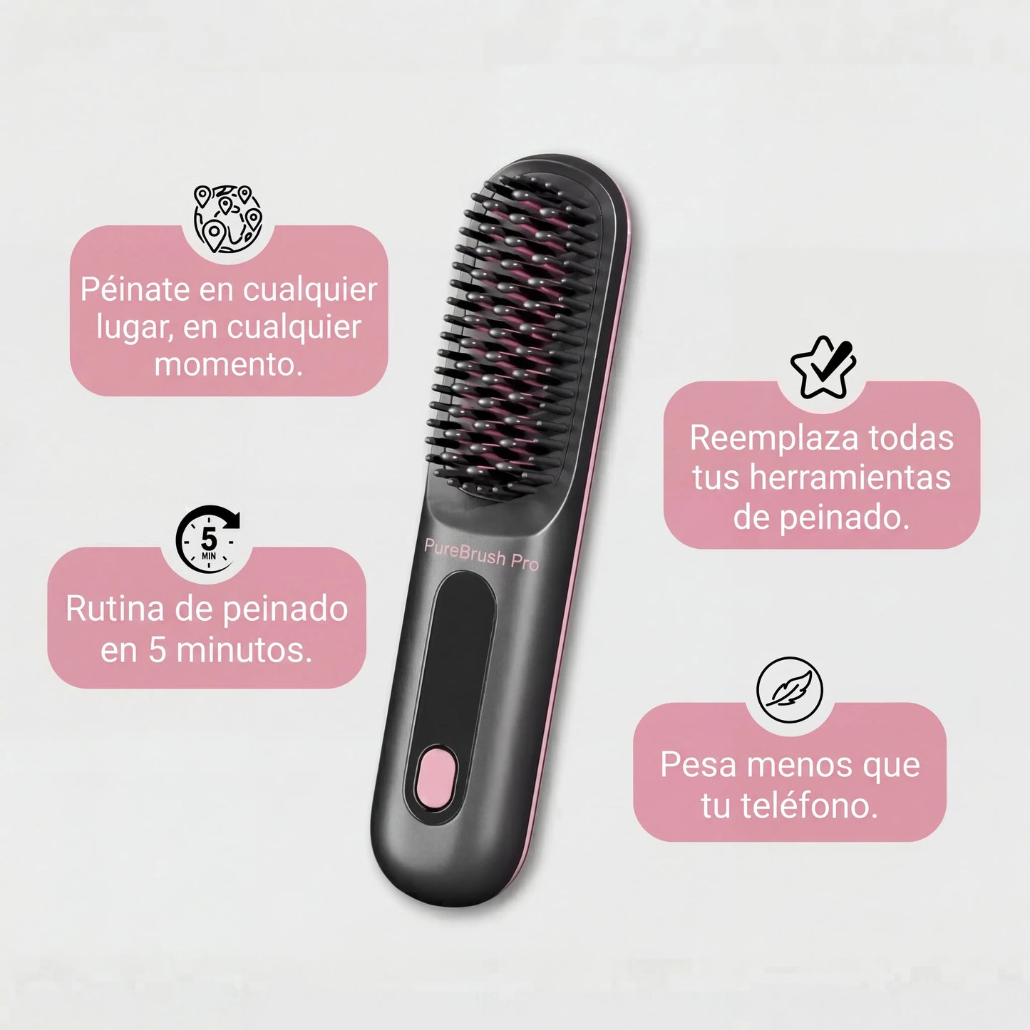 el 1er Cepillo Alisador para Cabello Corto