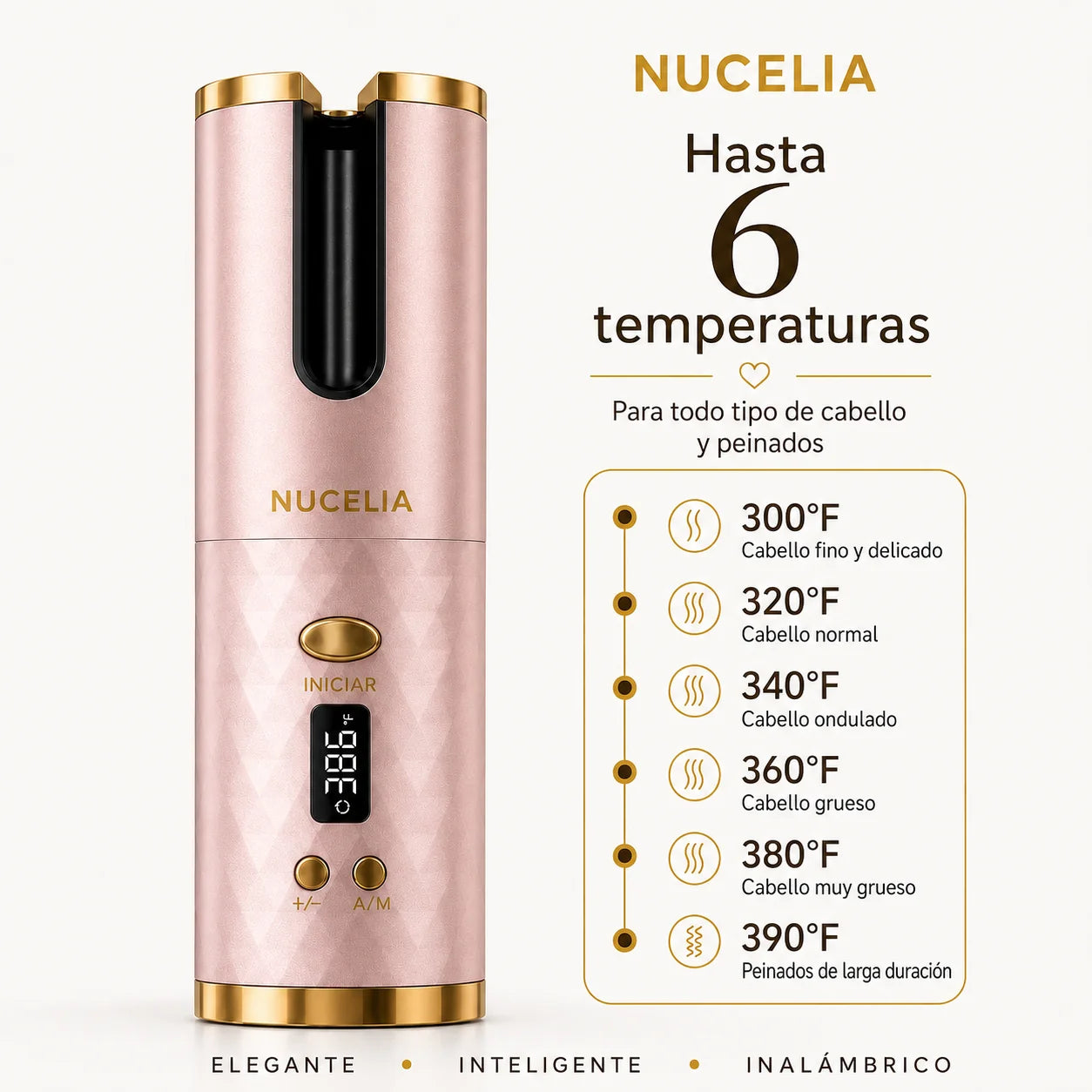 PureCurl PRO | Rizador de cabello automático inalámbrico