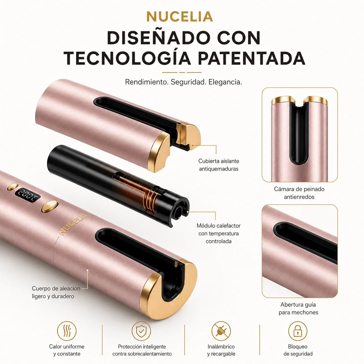 PureCurl PRO | Rizador de cabello automático inalámbrico